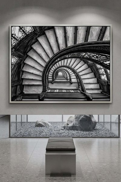 Jasmine Art The Grand Helix Architecture Wall Art | Landscape Framed Canvas P...