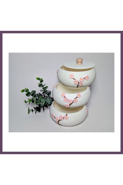 Generic Brand 3D Printed Stackable Cherry Blossom Pattern Jewelry Box with Dr...