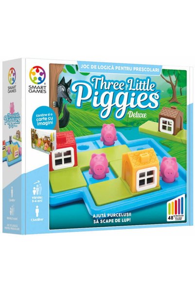 Smart Games Λογικό παιχνίδι με 48 προκλήσεις, - Τρία Μικρά Γουρουνάκια - Delu...