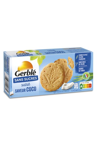 Gerble Biscuiți cu nucă de cocos, fără zahăr, 132g
