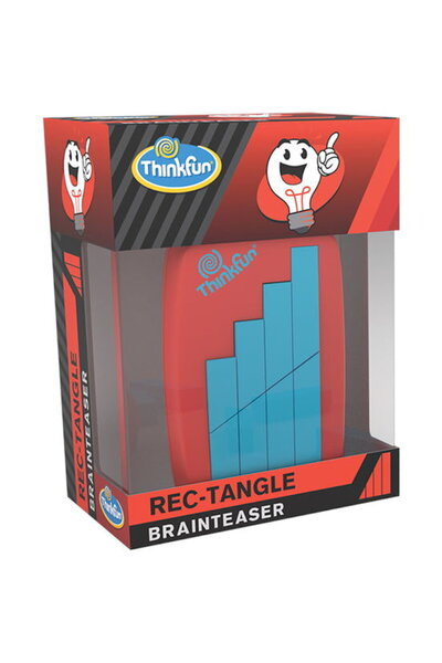 ThinkFun Интелигентна игра - Главоблъсканица: Пъзел Rec-tangle, 1 основа и 8 ...