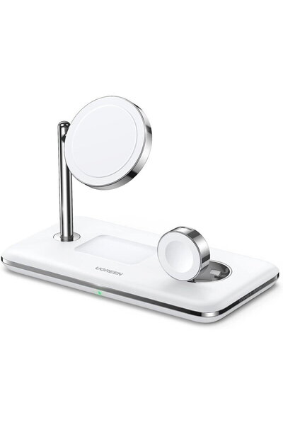 Ugreen Безжична зарядна станция 3-в-1, 25W, Qi2, съвместима с MagSafe, за iPh...