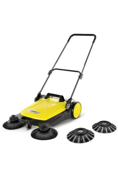 Karcher S4 TWIN 2-in-1 manual sweeper with 2 brushes and 2 spare brushes