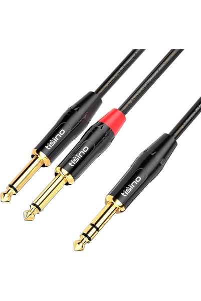 GENERAL كابل تيسينو 6.35 ملم TRS إلى مزدوج TS على شكل Y، للإرسال والاستلام، ب...