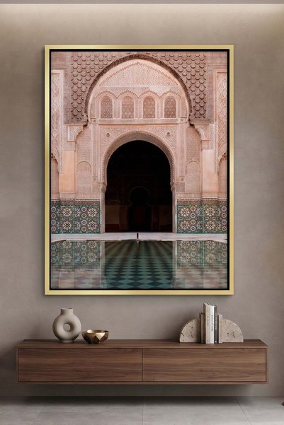 Jasmine Art Ben Youssef Madrasa Architecture Wall Art | Portrait Framed Canva...
