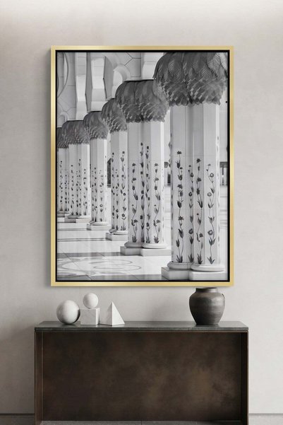 Jasmine Art The Floral Pillars Architecture Wall Art | Portrait Framed Canvas...
