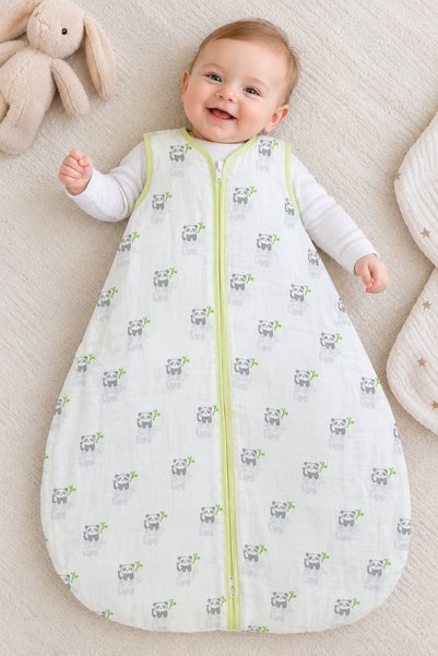 GÜRPAMUK HOME & BABY Fiber-Free 1.0 Tog 4-Layer Muslin Soft Baby Girl-Boy Rom...