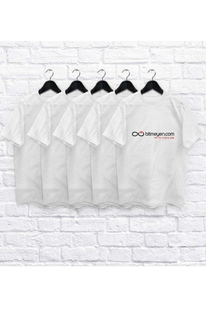 Bk Gift White T-Shirt with Logo Printed for Companies (10 Pieces)