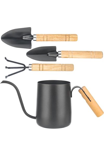 XTDMJ 350 ml Black Stainless Steel Mini Watering Can, Small Indoor Plants, Bo...