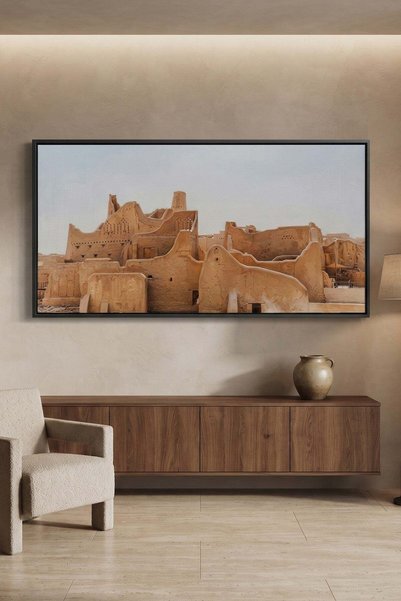 Jasmine Art The City of Earth Architecture Wall Art | Panoramic Framed Canvas...