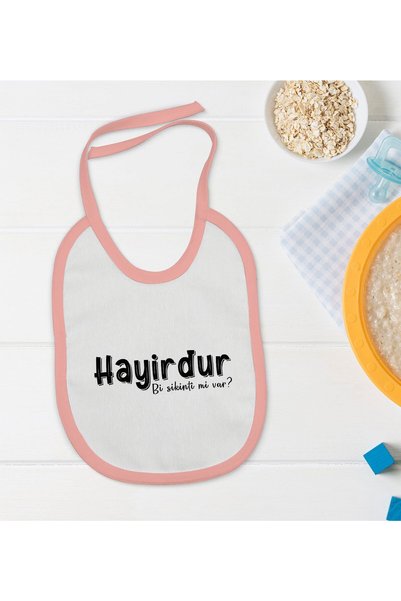 Bk Gift Bk Kids Hayirdur Designed Pink Baby Food Bib-1