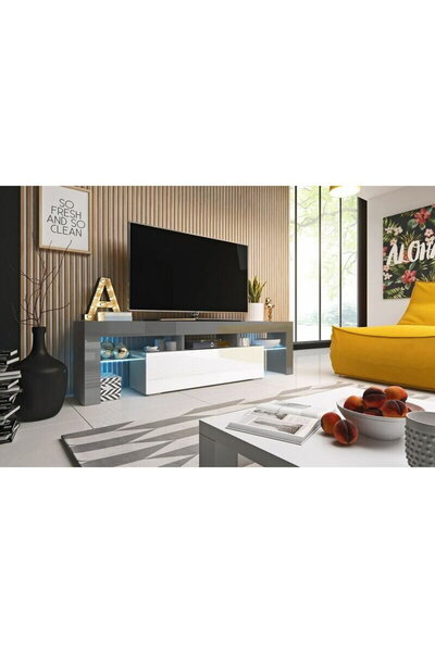 Other Έπιπλο τηλεόρασης Comoda tv cama meble toro 158, γκρι-λευκό λουσίος