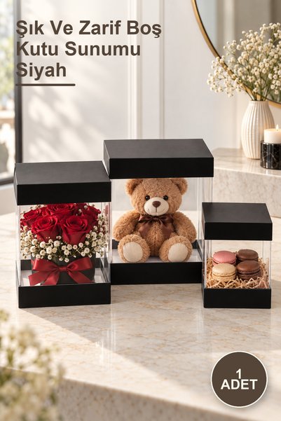 Yenilig 1 Piece Stylish and Elegant Empty Box Presentation Black