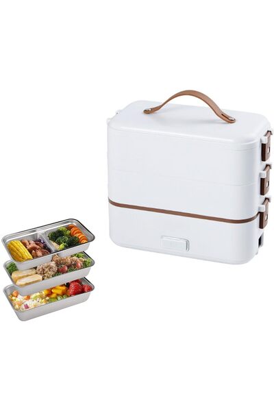 Portalov Electric Lunch Box,3 Layers Portable Food Warmer for On-the-Go, with...