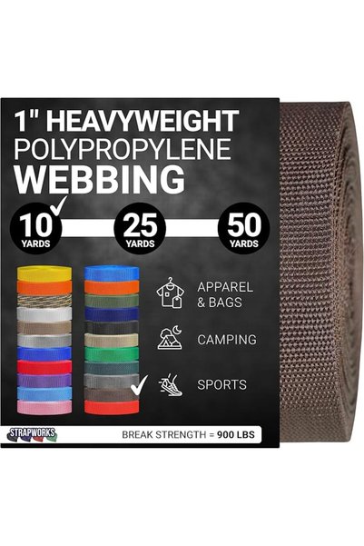 Strapworks Heavyweight Polypropylene Webbing - Heavy Duty Poly Strapping for ...