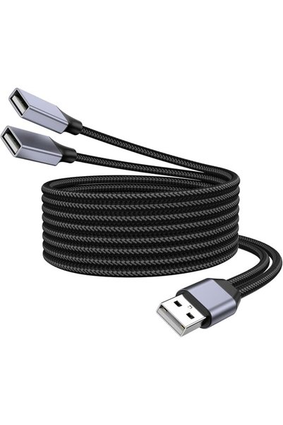 GENERAL موزع USB على شكل Y، كابل USB ذكر إلى 2 أنثى للكمبيوتر والتابلت واللاب...