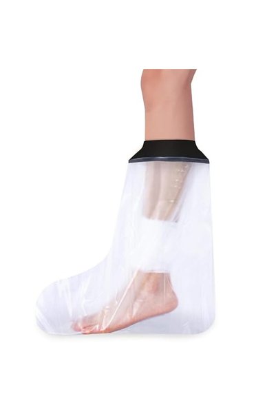 Yelajoy Silicone Ankle Cast Cover, Waterproof Foot Protector for Shower, Blac...