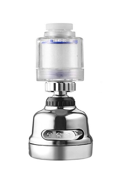 kumkumticaret Chrome 3-Function Swivel Faucet Head with Filter - 360 Degree R...