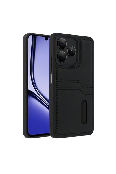 kumkumticaret Realme Note 50 4g Case Sara Leather Case with Business Card Hol...