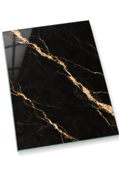 ZURİ DESİGN Marble Patterned Tempered Glass Cutting Board 25X35 cm Presentati...