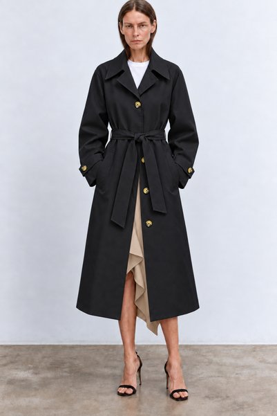 LA&B&LA Belted Oversize Long Trench Coat