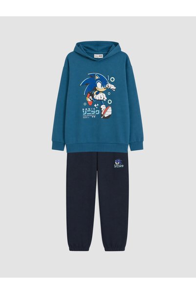 LC Waikiki Sonic Printed Boys' Soft Touch Tracksuit Set