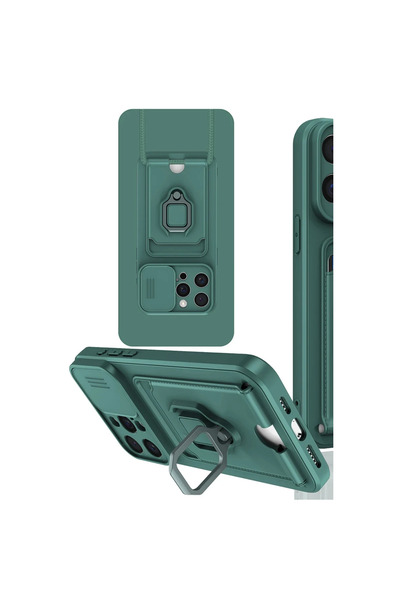 kumkumticaret Apple iPhone 15 Pro Case Zuma Silicone with Business Card Holde...