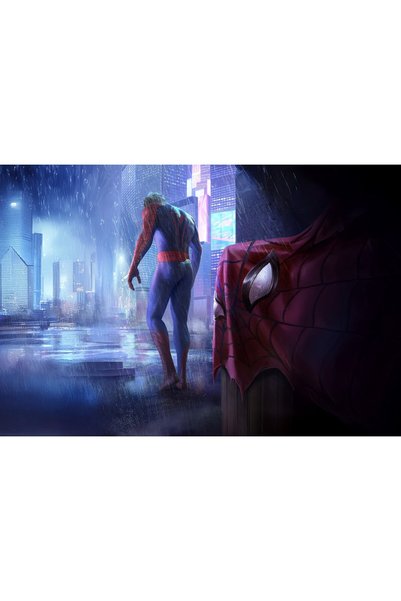 OEM Poster Spiderman Mask Off Walking Alone In Rain, 61x90 cm, poster14567