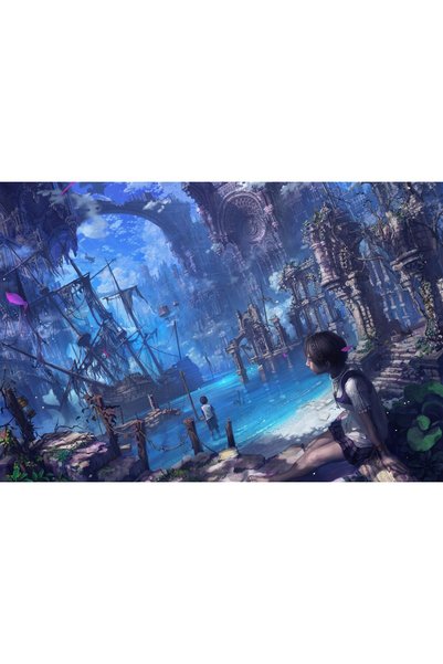 OEM Poster Fată Anime Fantezie Navă cu pânze 4, 61x90 cm, poster16714