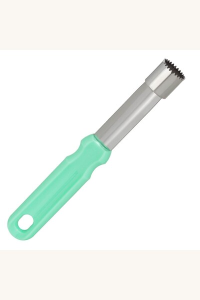 Comerivo Aparat inox pentru scos cotor de mere, maner verde, 18.5 cm