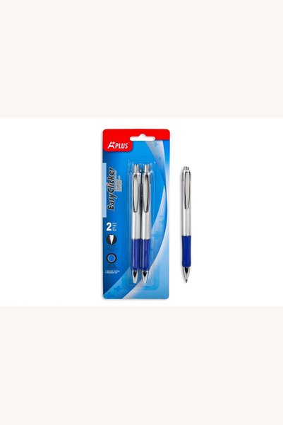 Comerivo 2 Pixuri Ballpoint cu Maner Ergonomic din Cauciuc - Albastru