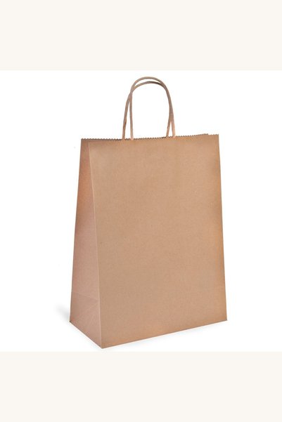 Comerivo Punga kraft maro pentru cadouri cu manere, 22x11x29cm