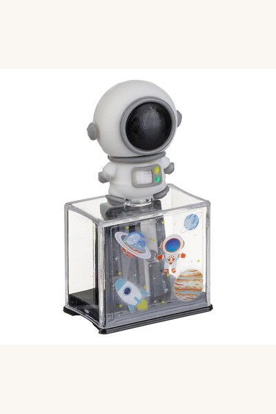 Comerivo Ascutitoare plastic cu figurina astronaut si recipient pentru reziduuri