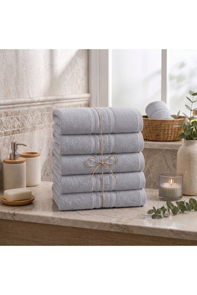 Ralex Pachet 5 prosoape de baie 50x90 cm, Bumbac 100%, Greek Border 500 grame...