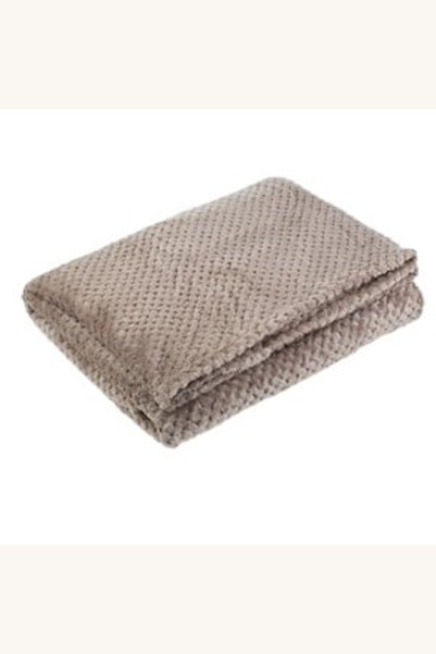 Comerivo Patura moale catifelata cu model popcorn, taupe, dimensiune 220x150cm