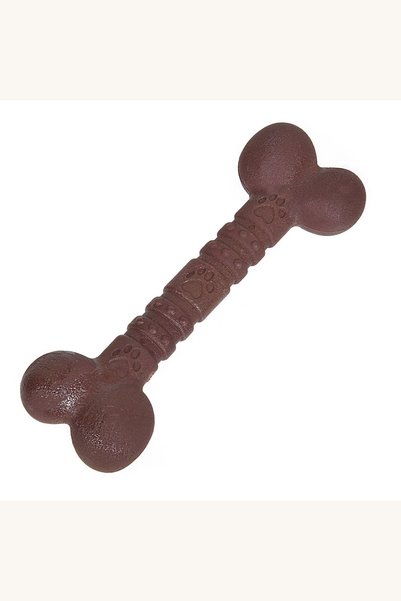 Comerivo Os pentru caini cu aroma de vita, maro, 12cm - jucarie rezistenta
