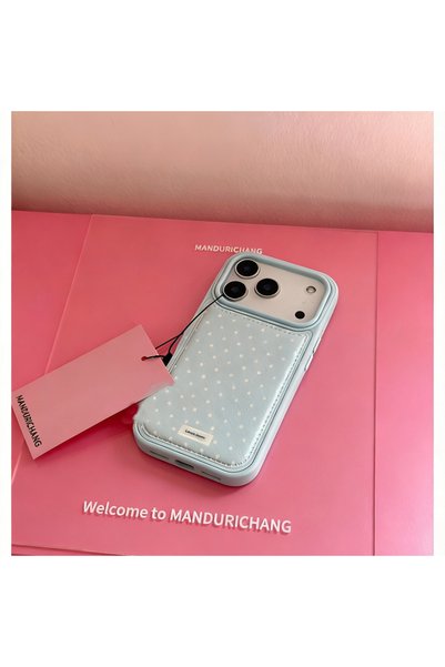 Choice iPhone 13 B Pink Blue Aesthetic Retro Polka Dot Pattern Phone Case for...