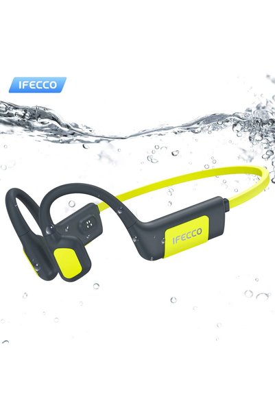 Generic سماعات سباحة IFECCO مقاومة للماء IP68 بتقنية التوصيل العظمي V6.0، سما...