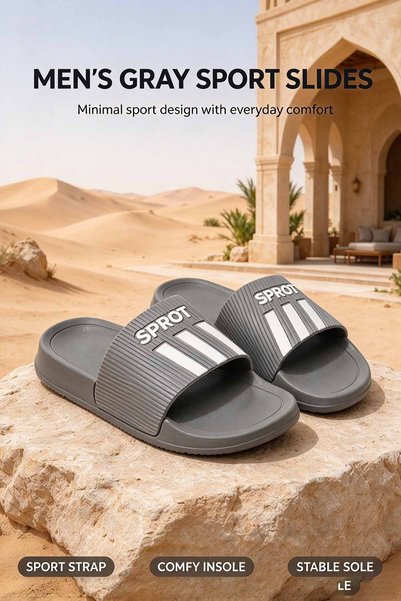 SAUDI STEPS شباشب رياضية منزلية للرجال - حزام مضلع مع شعار بارز ونعل سميك من ...