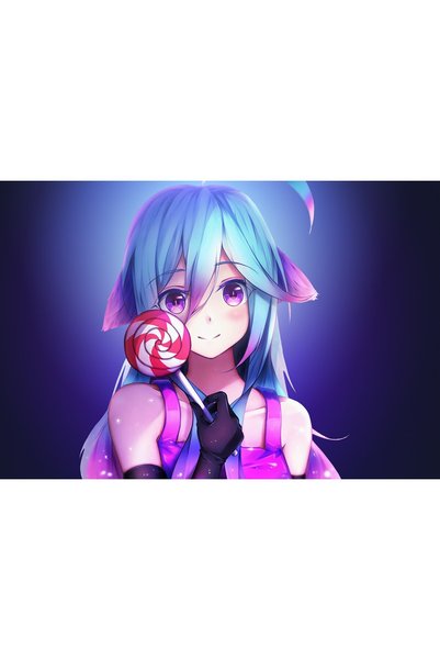 OEM Poster Fată Anime Drăguță, Curcubeie și Acadea, 61x90 cm, poster20233