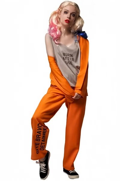 TAPIT Women's Cool Prisoner Uniform Costume,Orange Prisoner Costume Women, Or...