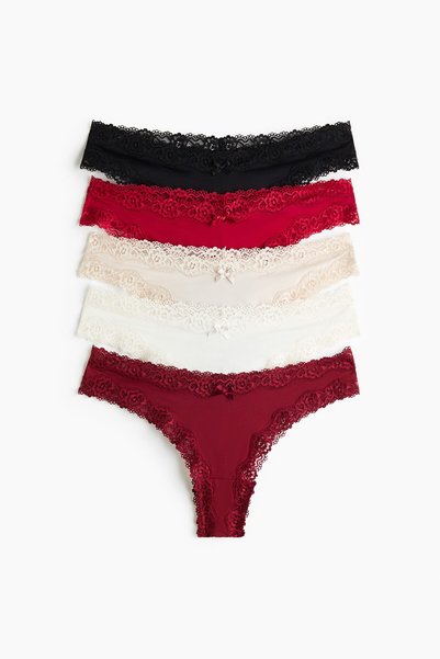 H&M 5'li Mikrofiber ve Dantel Brazilian Külot
