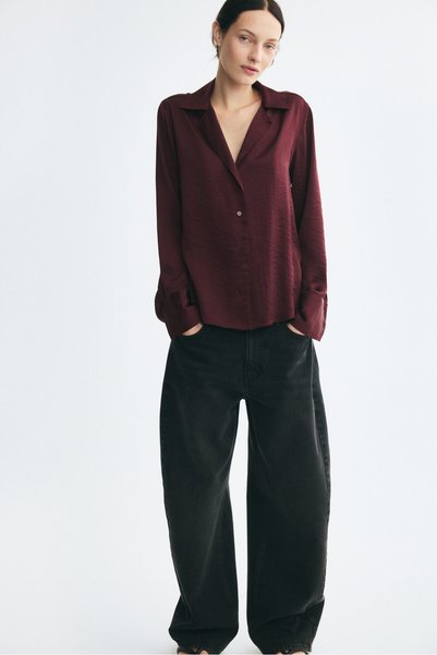 H&M Erkek Yakalı Saten Gömlek