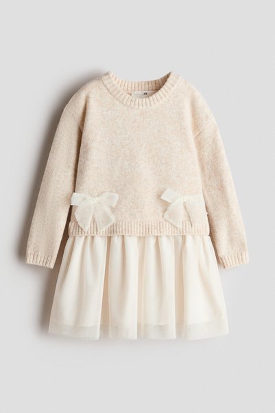 H&M Tül Etekli Kazak Elbise