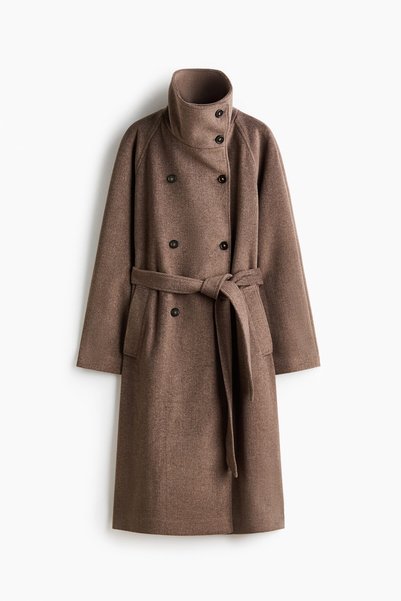 H&M Kuşaklı ve Boru Yakalı Kaban
