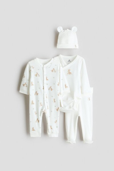 H&M 4 Parçalı Pamuklu Jarse Hediye Seti