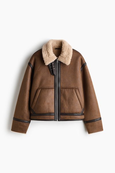 H&M Tüylü Astarlı Pilot Ceketi