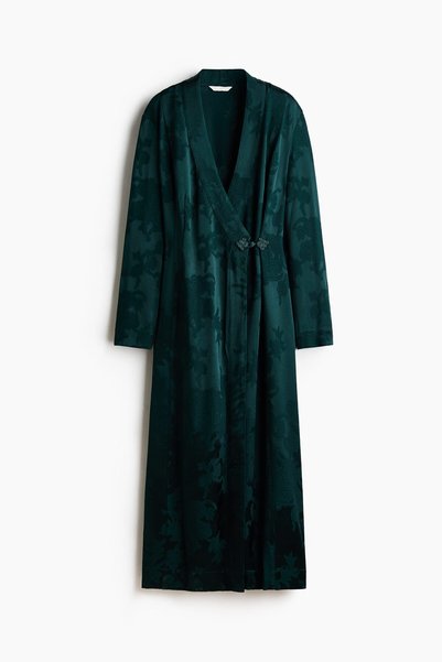 H&M Jakarlı Dokuma Anvelop Elbise