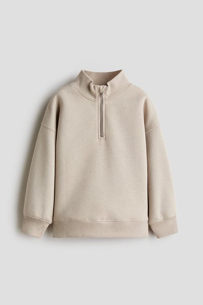 H&M Yarım Fermuarlı ve İçi Tüylü Sweatshirt