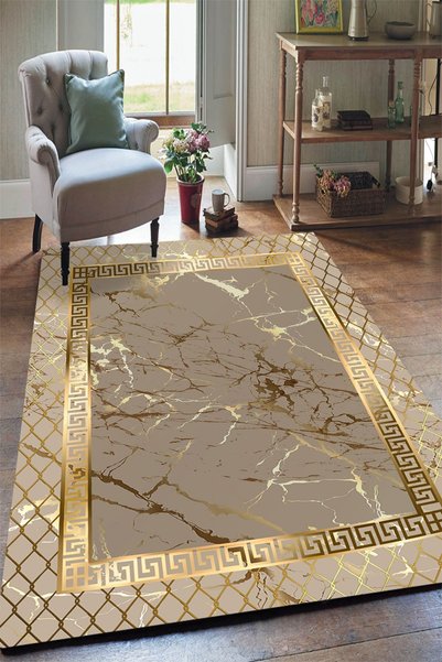 KMARKA Softtec Soft-Textured Digital Print Pcs Yrk103 Model Elastic H Rug Cov...